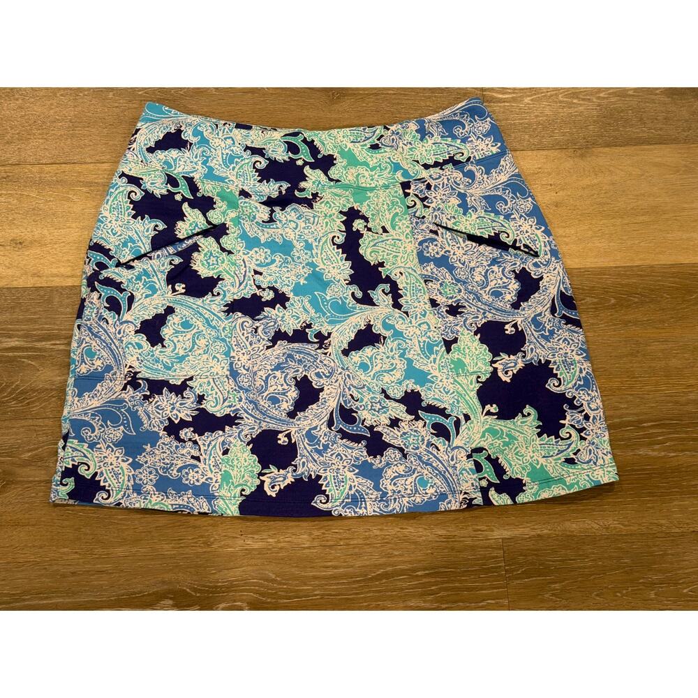 IBKUL Skort Blue White Green Size Medium